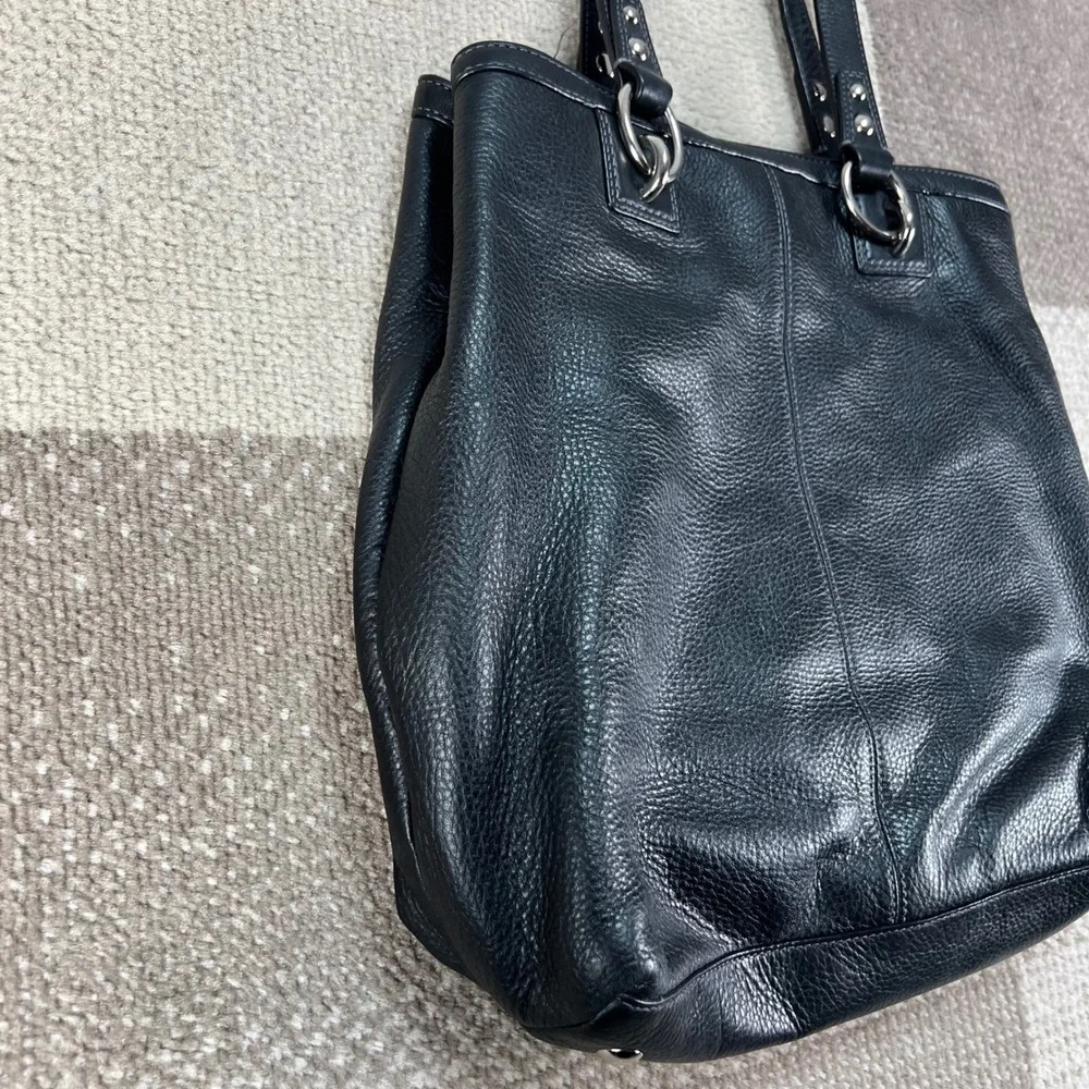 Coach Black Pebbled Leather Penelope Tote Shoulder Bag F19264